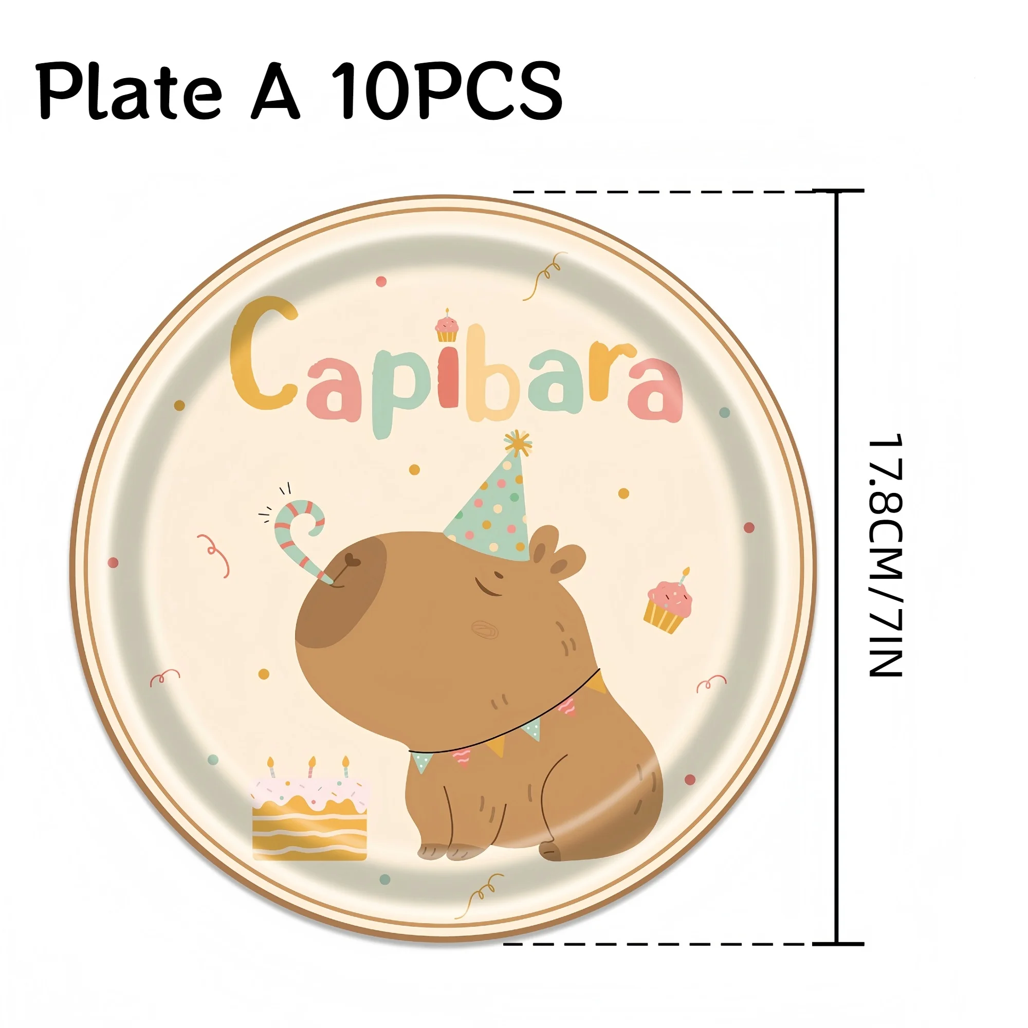 Cartoon Capybara Thema Geschirr Set Kinder Geburtstag Party Tasche Kuchen Topper Tischdecke Ballon Dekor Mädchen Gefälligkeiten Tier Supplie – Detail 1