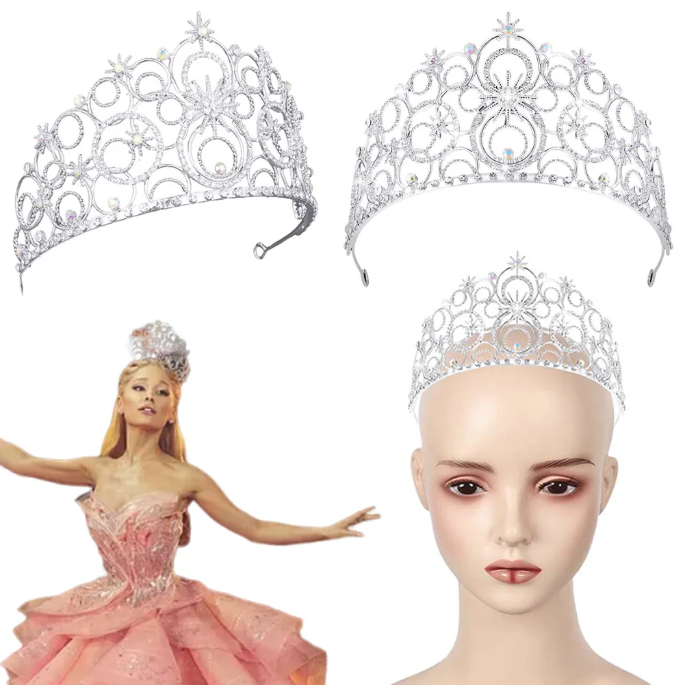 

Witch Glinda Crown Headband Movie Wicked Cosplay Fantasy Costume Accessories Adult Women Roleplay Fantasia Hair Band Woman Props
