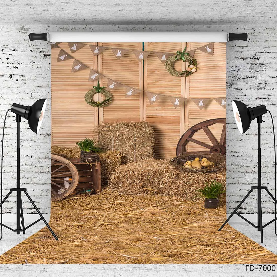 Hay Stack Autumn Barn Backdrop Photo Booth Fall Photography Background for Children Baby Shower Portrait Photophone Photo Studio