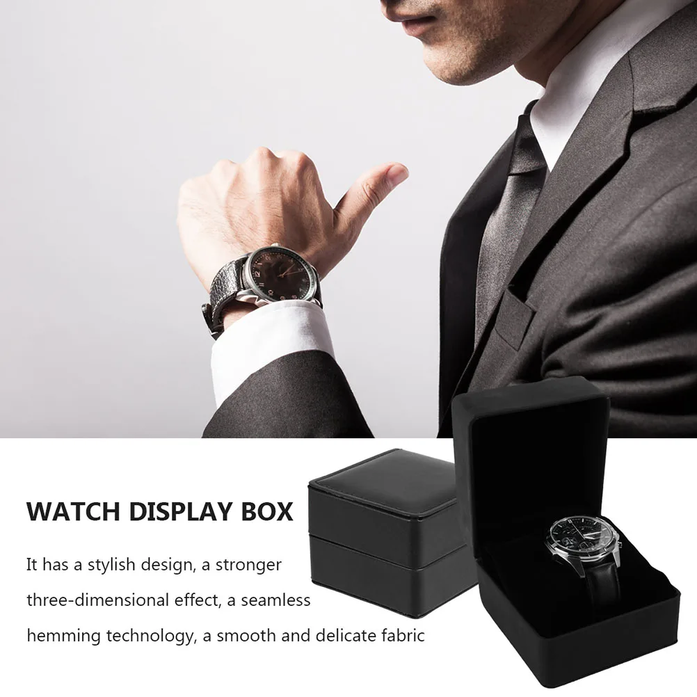 

2 Pcs Storage Box Watch Travel Girls Wrist Watches Pu Jewelry Organizer Case