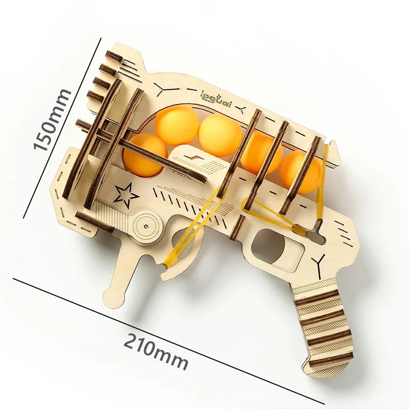لتقوم بها بنفسك شريط مطاطي البنادق خشبية لغز بانوراما لعب الاطفال منشئ تجميع كتل البناء نماذج مسدس للبنين سلاح بينغ بونغ