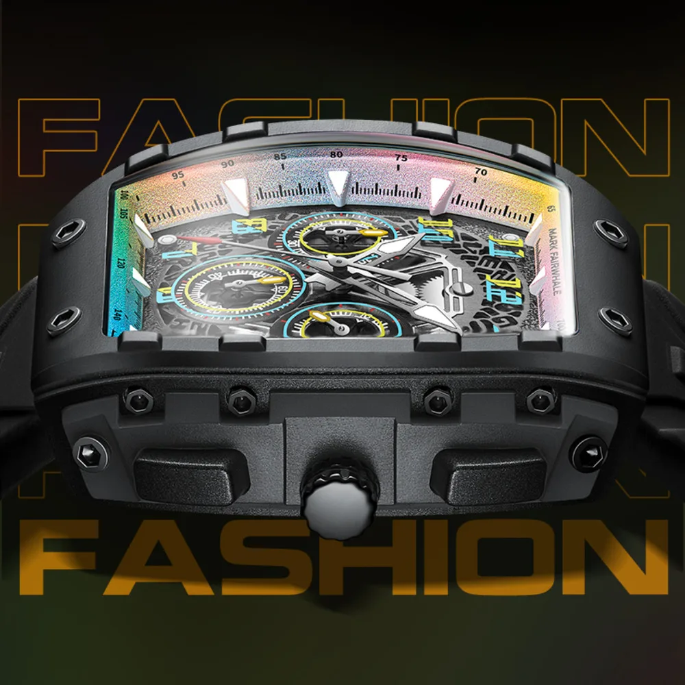 Mark Fairwhale 5001 Fashion Men\'s Watches Cool Dial Design Waterproof Luminous Multifunctional Quartz Watch For Men