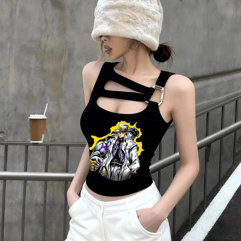 Jojo crop top ladies scene  goth meme funny summer tshirt goth japanese cutecore alternative  harajuku