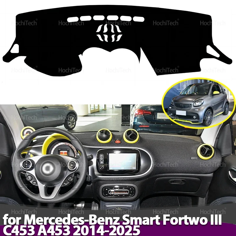 Anti-Schmutz-Matte Pad Sonnenschirm Dashmat Protect Zubehör Armaturenbrett-Abdeckung für Smart Fortwo III 453-Serie C453 A453 2014–2024 2025