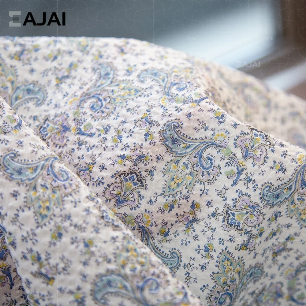 

Salt Shrunk Cotton Fabric Textured Bohemian Paisley Printed Cloth Material for DIY Blouse Sewing Project Upcycle Craft