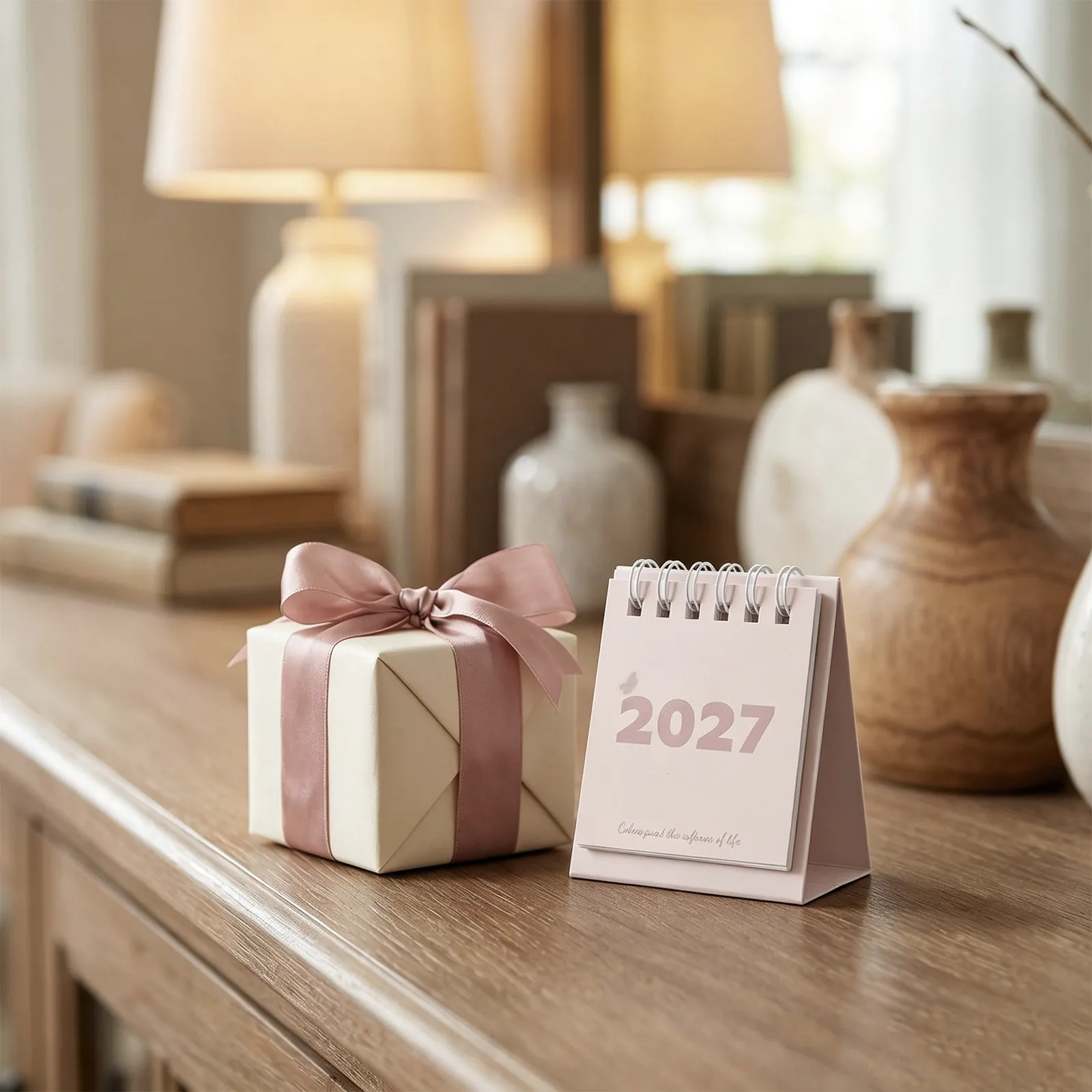 Mini Desk Calendar 2027 Stand Up Desktop Monthly Planner Daily Planning Coil Binding Compact for Office Study Coil Desk Calendar