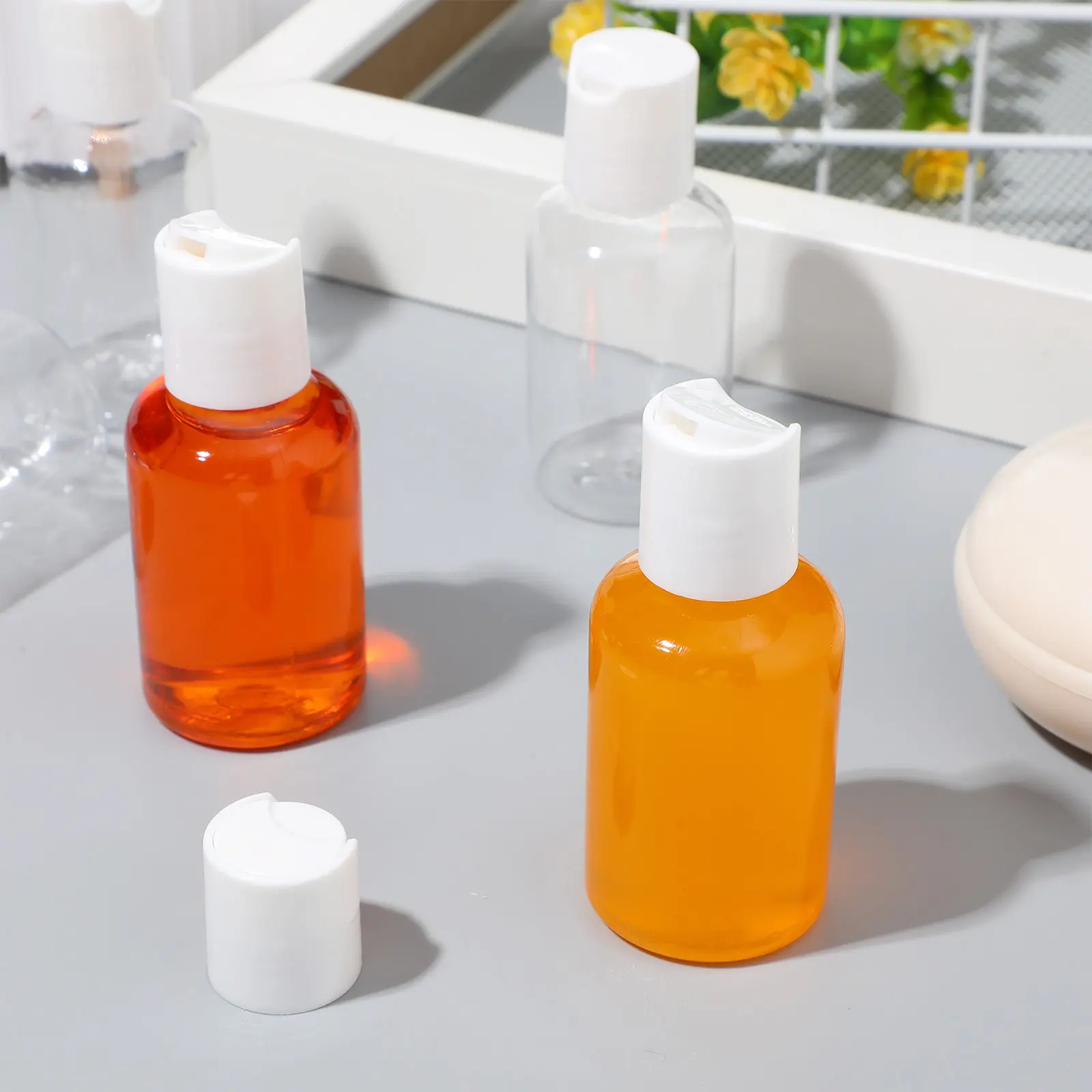 

20 шт. 50 мл пустых многоразовых флаконов-диспенсеров, герметичные дорожные емкости для косметики, лосьонов, эмульсий, портативные, легкие