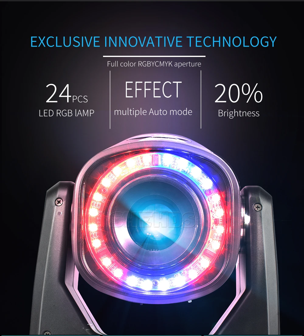1/2PCS 100W LED Spot Lichter Mit Ring 6 Gesicht Prisma Moving Head Für Dj Party Dance disco Bühne Beleuchtung Wirkung Rotierenden Gobo – Detail 5