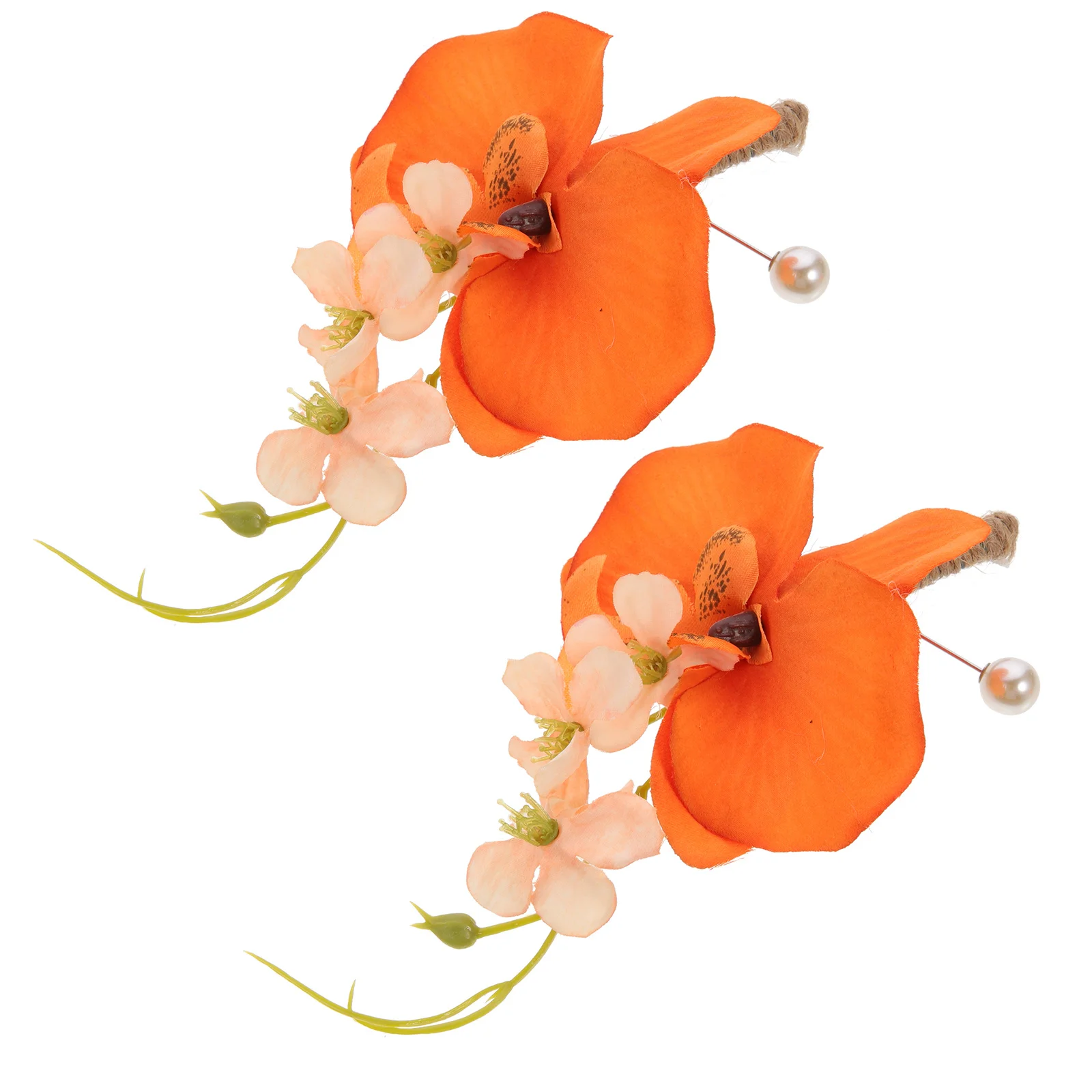 

2pcs Artificial Flower Boutonniere For Groom Bride Bridesmaid Suit Pin Wedding Decor Party Prom Beach Ceremony Clothing