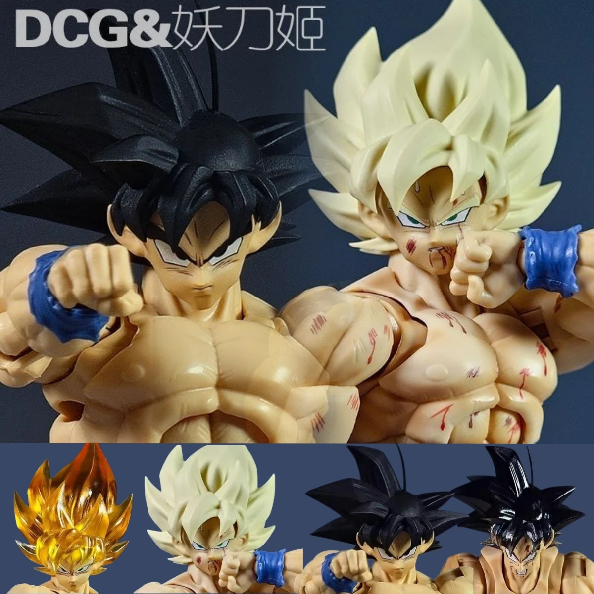 

4pcs In Stock DCG Toys Son Goku Head Sculpt Dragon Ball Z Super Saiyan Son Goku Head Accessories Anime Action Figure Toys Gifts