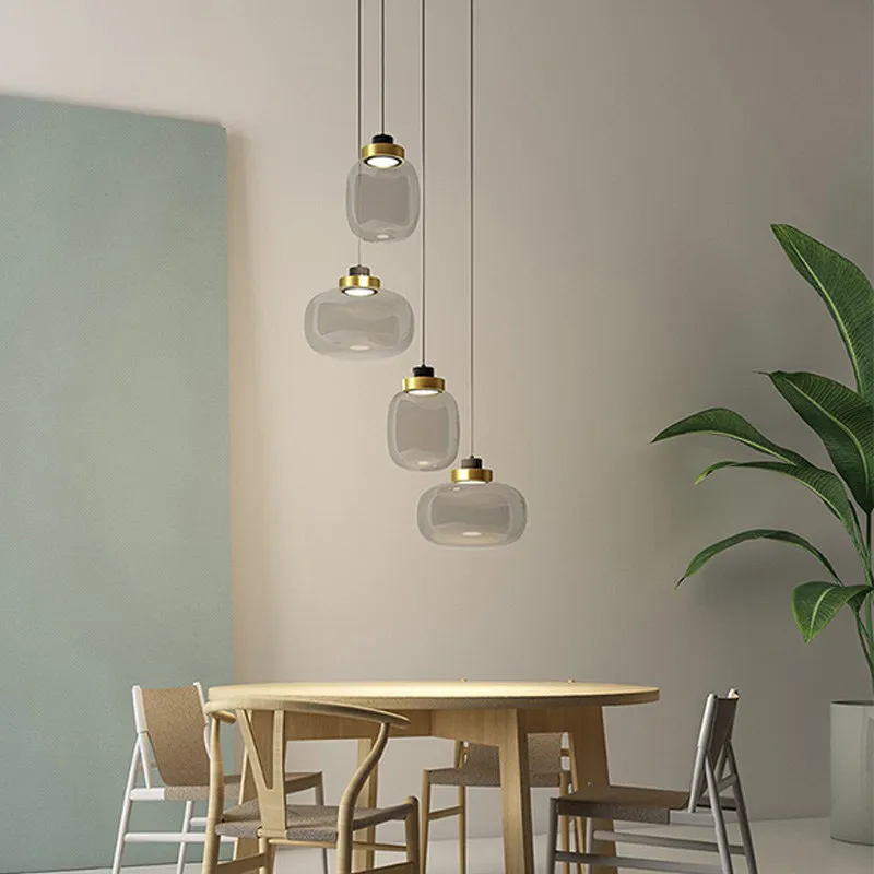 Nordic Designer Glass Pendant Light LED Modern Bedroom Bedside Hanging Minimalist Restaurant Study