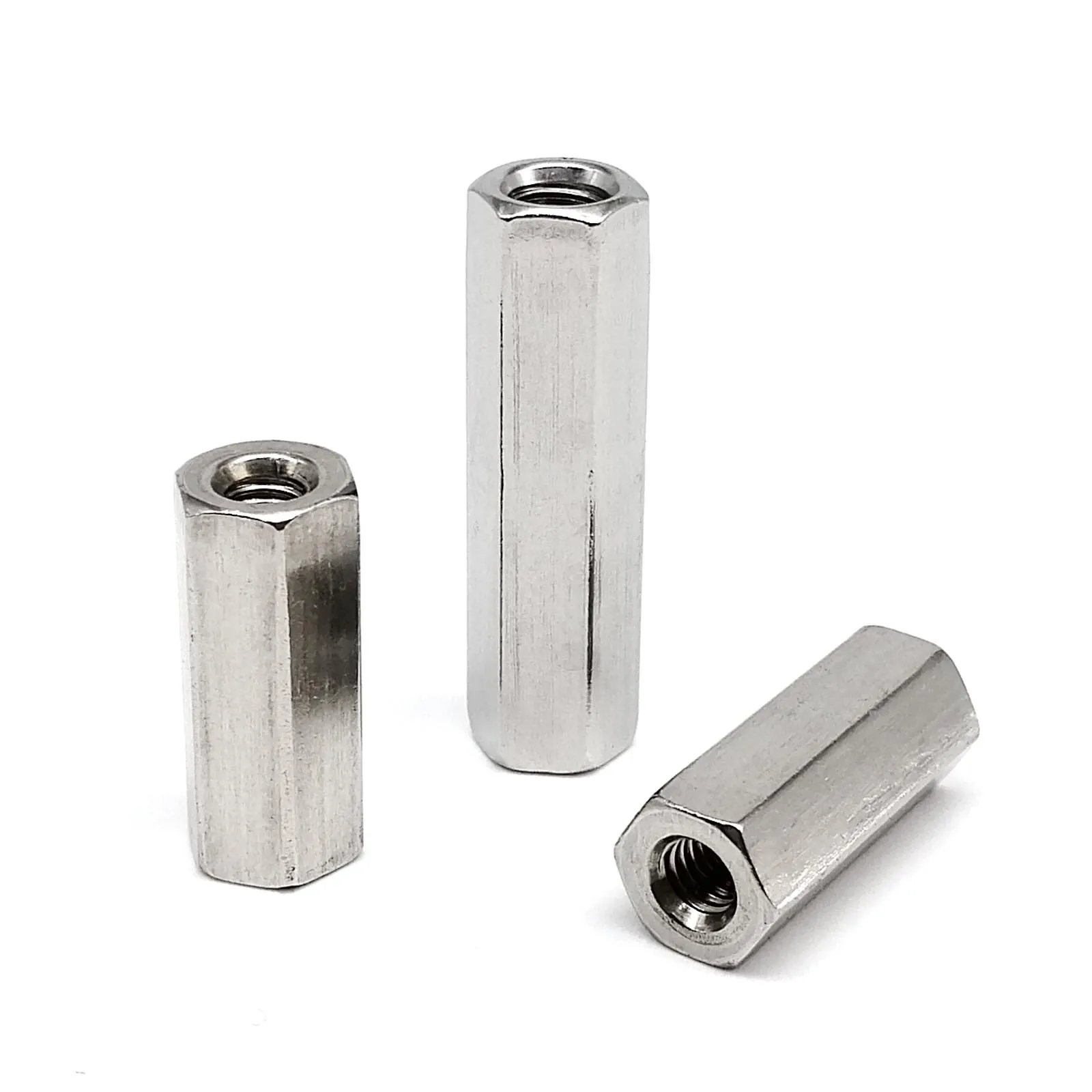 HZYUEGOU M3 M4 M5 M6 M8 M10 M12 304 Edelstahl Sechskant-Verlängerungsstange, Verlängerungsmutter, Verbindungsmutter, Kupplungsmutter – Detail 3