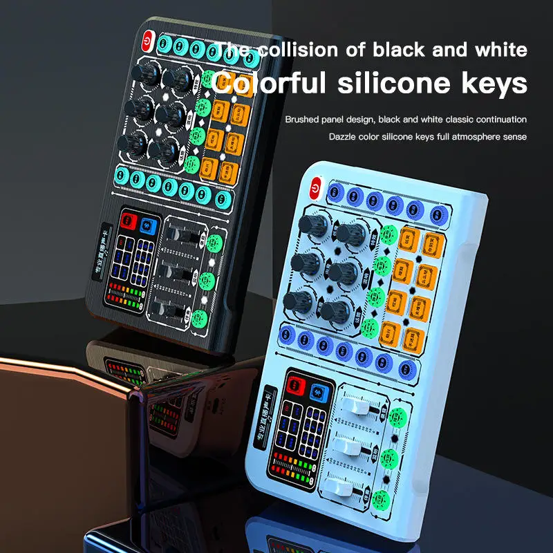 การ์ดเสียงสำหรับถ่ายทอดสดระดับมืออาชีพ TLF Xtuga M6 พร้อมไมโครโฟนไดอะแฟรมขนาดใหญ่ 48V เอฟเฟกต์เสียง อุปกรณ์สำหรับการถ่ายทอดสด