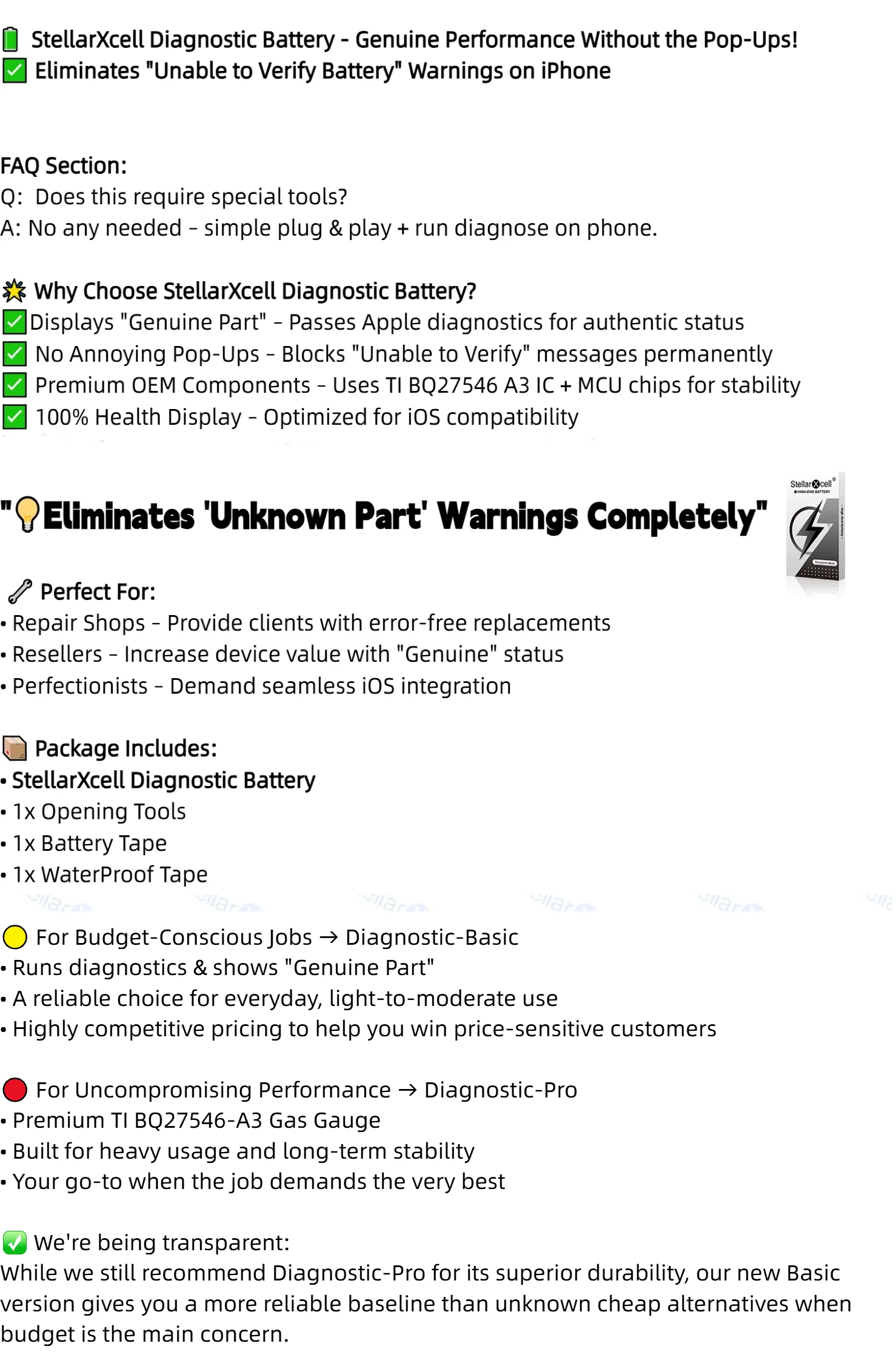 StellarXcell Diagnose-Basis-Testgerät zeigt Original-Akku für Apple iPhone 12 13 14 15 Mini Plus Pro Max an, zeigt 100% Gesundheit, keine Fehler. – Detail 5