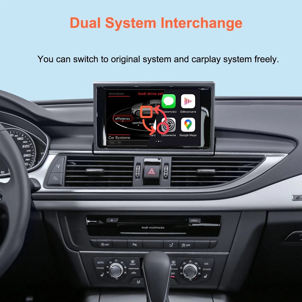 Bonroad Kabelloses Android Auto Modul für Audi A6 A7 RMC 3G MMI MHI2 2012-2018 Carplay Interface Mirror Link Air Play Rückfahrkamera – Detail 6