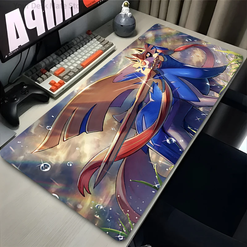 Mouse Pad Anime Gamer P-pokemon Zacian Keyboard Pad Rubber Desk Mouse Mat Carpet Gaming Accessories Xxl Pc Desktop Mousepad