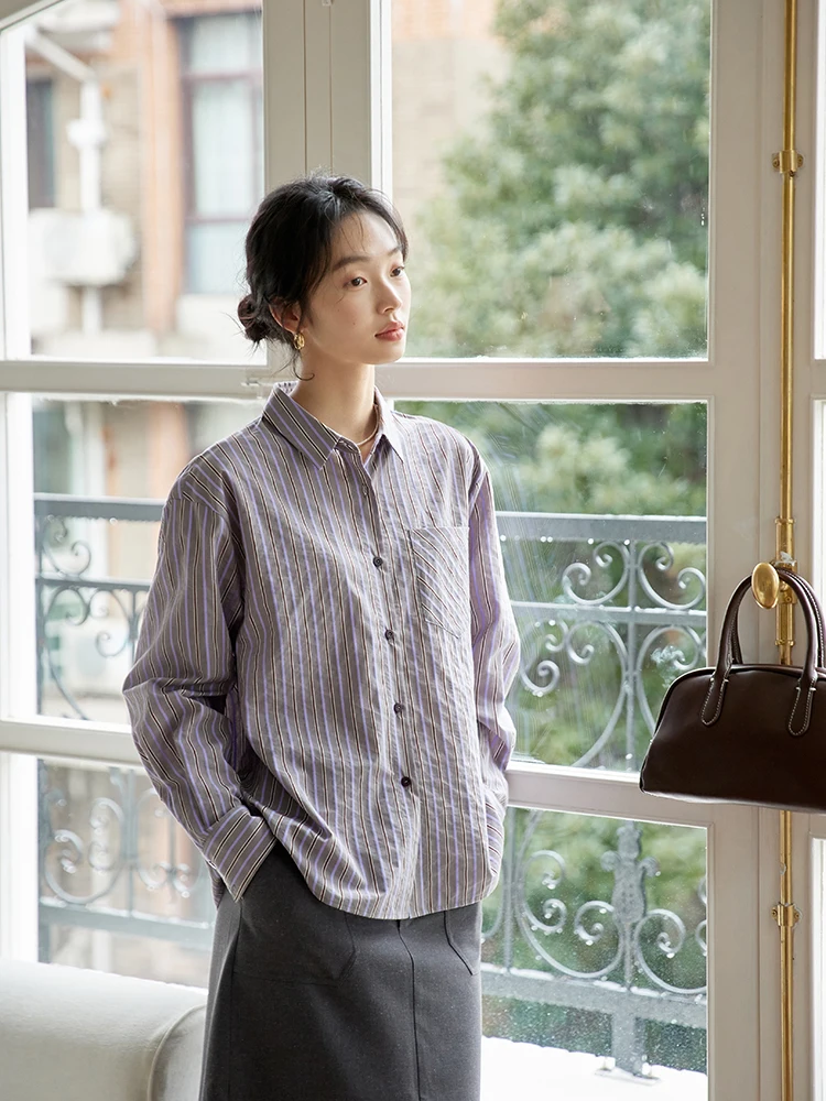 

Свободные женские длинные све в полоску, весенне-осенние хлопковые повседневные брюки, удобная посадка для поездок на работу, тонкая подставка