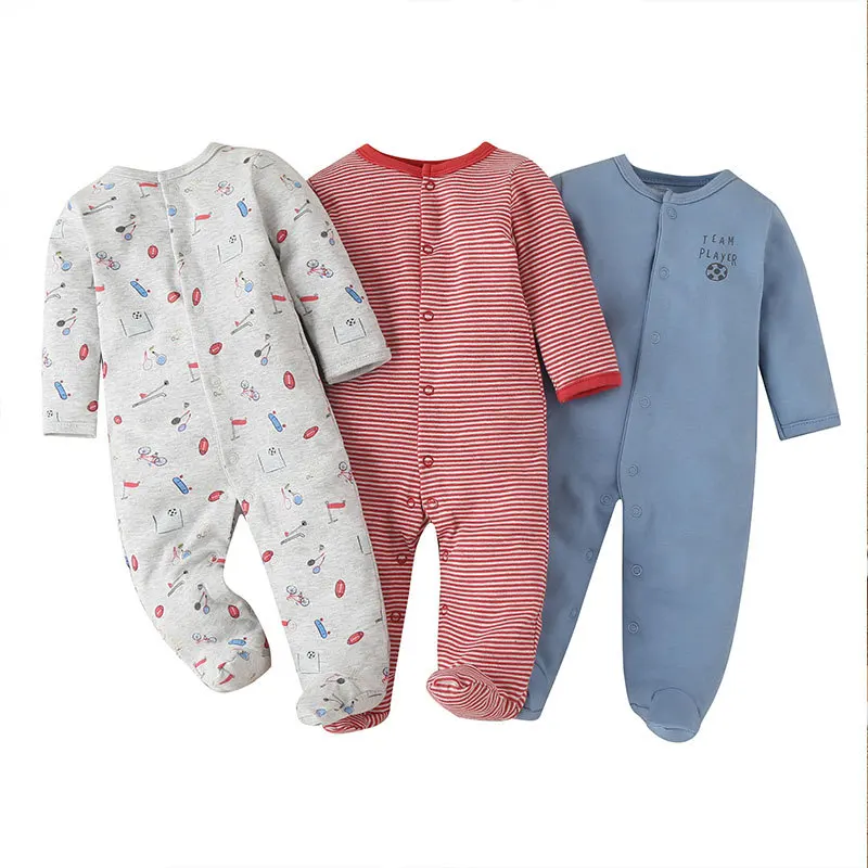 3Piece Spring Autumn Baby Clothing Infant Girl Boy Clothes Cartoon Cute Print Long Sleeve Cotton Jumpsuit Toddler Romper BC1486