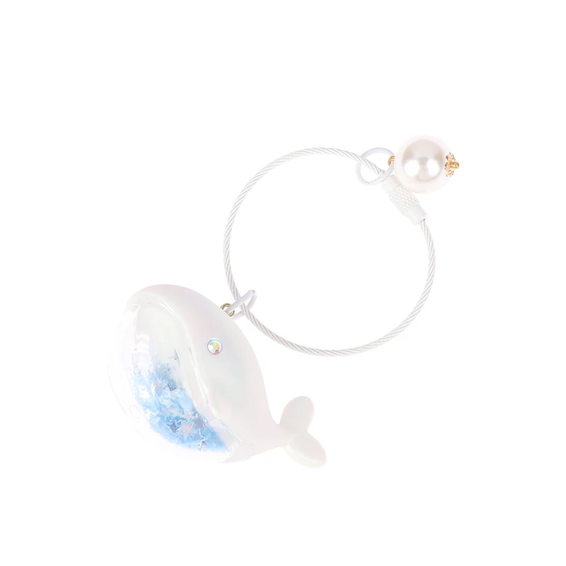 Funny Dolphin Keychain With Liquid For Car Keys Kawaii Whale House Pendant Keyring Girls Handbag Key Chains Jewelry Gifts