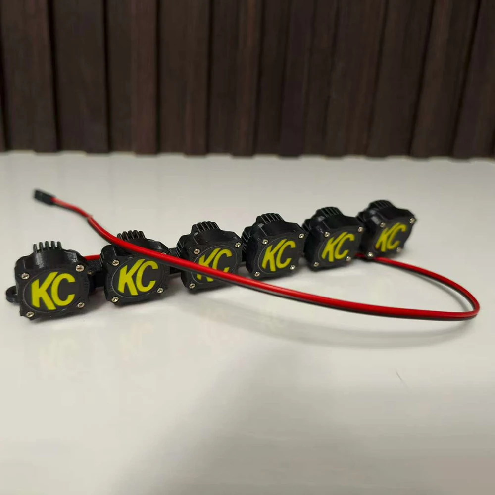 Luz LED KC de techo, 6 focos para coche trepador de control remoto 1/10, Traxxas TRX4 Defender Bronco AXIAL SCX10 RC4WD D90 Tank 300 Chevrolet