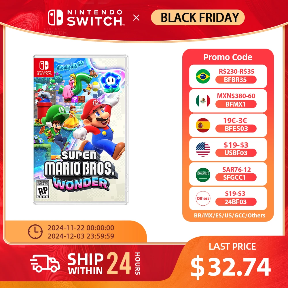 Nintendo Switch Game - Super Mario Bros. Wonder - Games Physical Cartridge Support TV Tabletop Handheld Mode