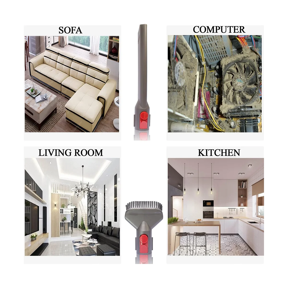 เครื่องมือรอยแยกที่ยืดหยุ่นและตัวยึดสูญญากาศสำหรับ Dyson V7 V8 V11 V15 V10เหมาะสำหรับช่องระบายอากาศของเครื่องเป่าอุปกรณ์ทำความสะอาดกล้องในครัวเรือน