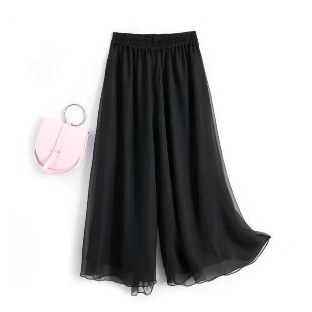 

Fashion Chiffon Dance Pants Loose Elegant Wide Leg Pants Stage Performance Modern Dance Fitness Pants Women