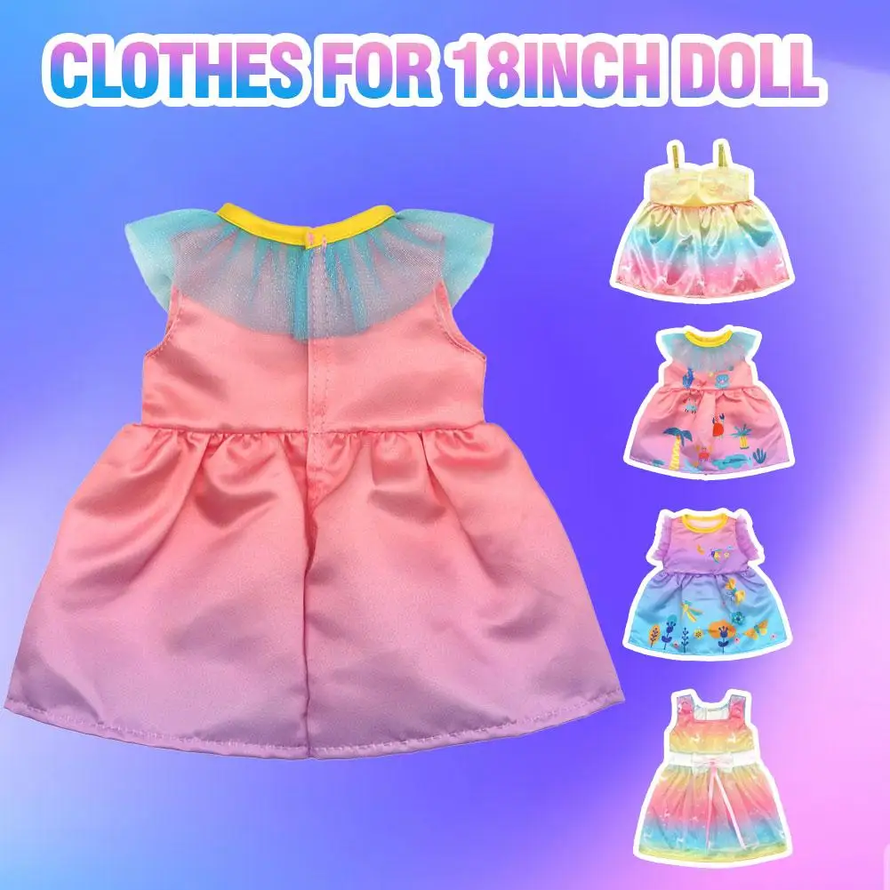 

18-inch Doll Dress Elk Theme Tiered Mesh Skirt Sparkly Pink Bodice Princess Gauze Skirt Gift For Girls For 43 cm New Born Doll