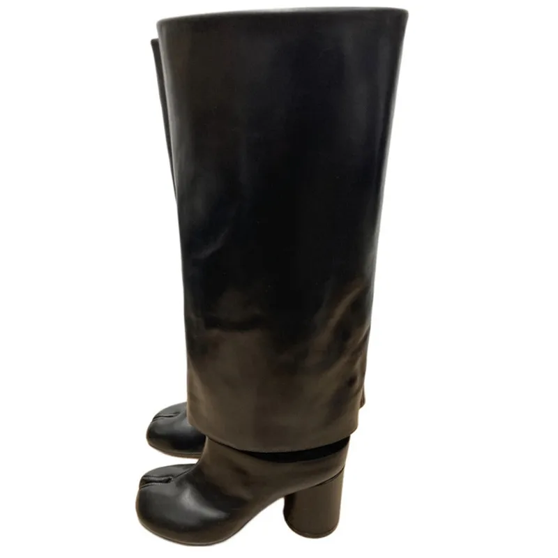 

2025 г. Женские длинные сапоги в Европе и Америке для женщин. Туфли на высоком каблуке с круглым носком. Модные женские сапоги до колена с высоким рукавом.