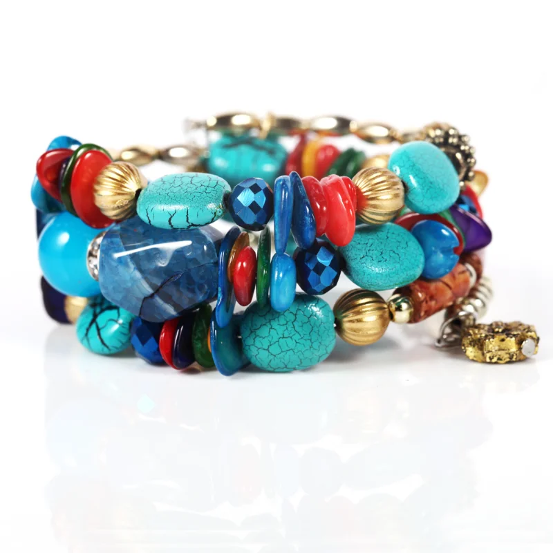 New bracelet, artificial crystal, agate stone versatile multi-layer exquisite bracelet