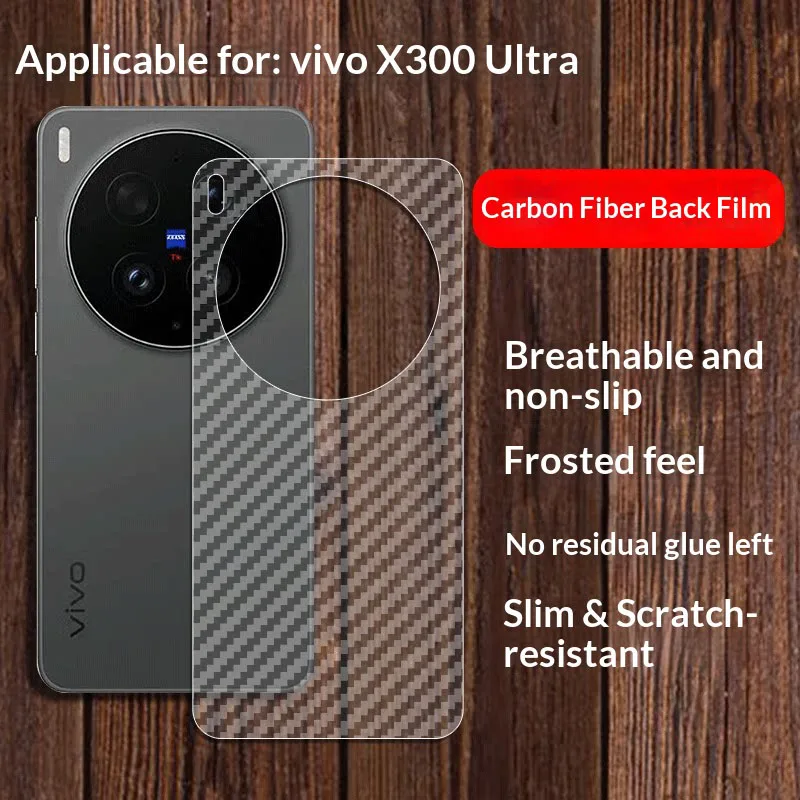 5 Pieces Back Carbon Fiber Clear Film For vivo X300 Ultra Fu