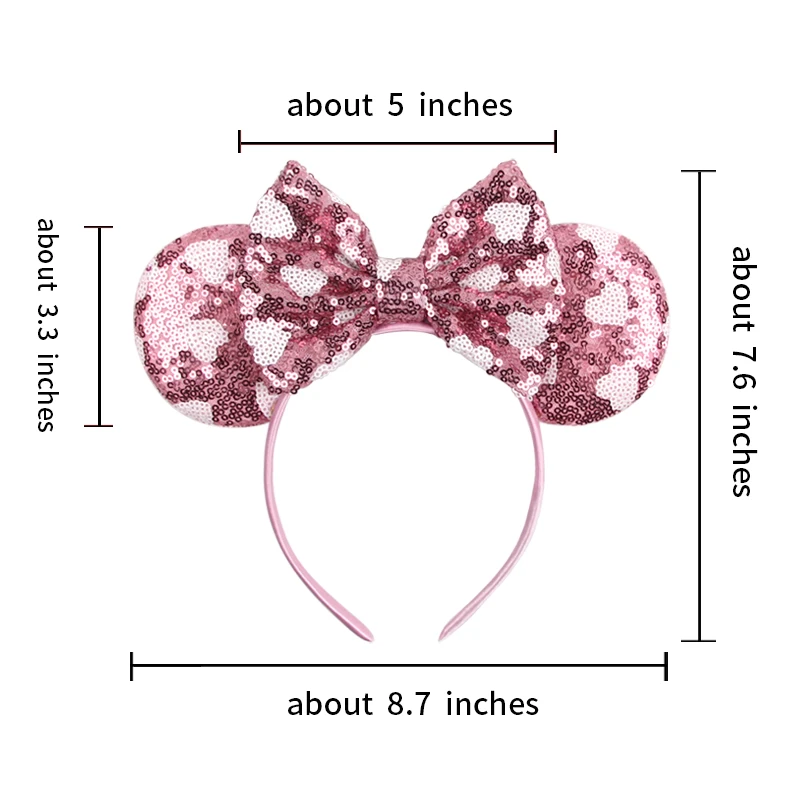 2024 Valentine\'s Day Mouse Ears Headband For Girls Women Sequins Love 5\