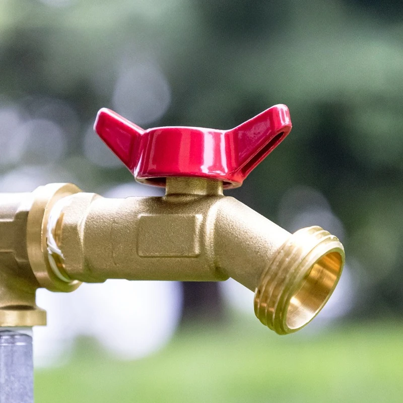 1/2,3/4 Standard NPT Threaded Faucet Brass Butterfly Handle Quick Opening Faucet Outdoor Garden Full Copper Faucet