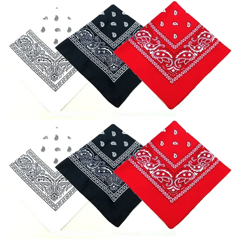 AliExpress NONE 1/3/6pcs Cotton Bandana Headband Denim Men'S Cycling Sports Headwear Wrist Guard Single-Sided Headscarf Paisley Scarf