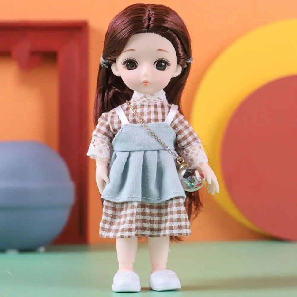 

with Clothes BJD Dolls Dress Up PVC Simulated Eye Hinge Doll 13 Movable Joints 1/12 BJD Removable Joints Doll Birthday Gift