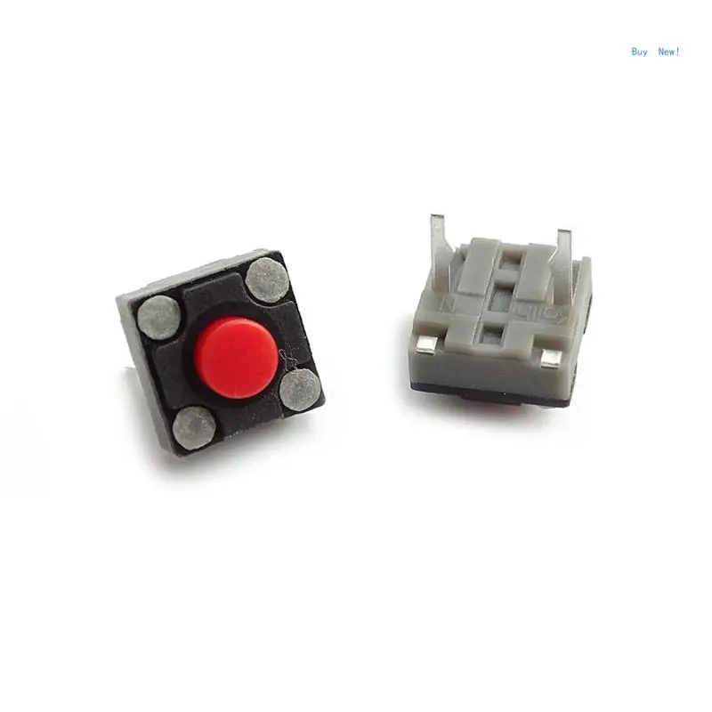 Momentary Tactile for Touch Micro Push Button Switch Mouse Tact Switches Quiet 6x6x4.3mm Red dot 2Pieces