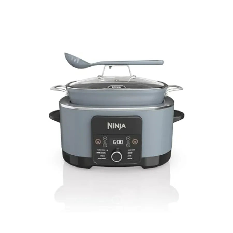 MC1001 Foodi PossibleCooker PRO 8.5 Quart Multi-Cooker with 8-in-1 Slow Cooker Dutch Oven Steamer Glass Lid Integrated Spoon No