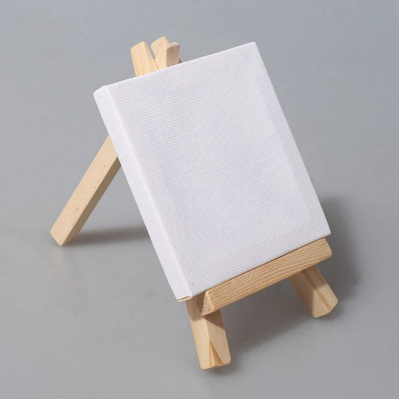 3 Inch X3 Inch Mini Canvas & 5 Inch Mini Easel Set Painting Craft Drawing Contains: 96 Mini Canvases & 96 Mini Easels
