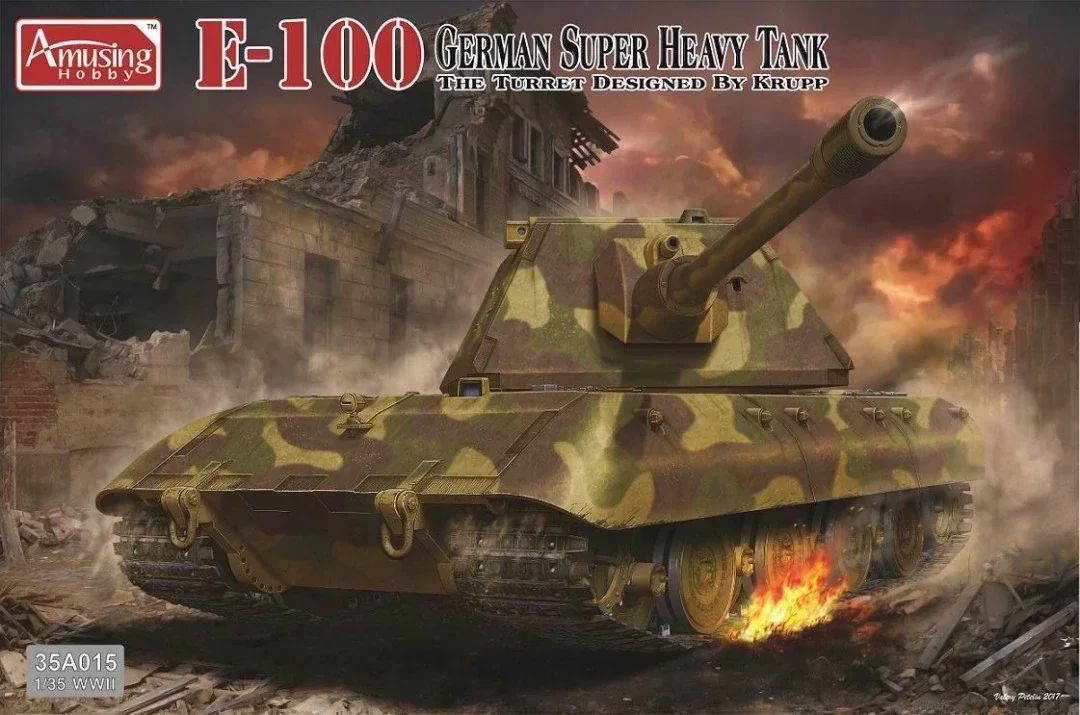 Amusing Hobby Assembled Tank Model Kit 35A015 German E100 Heavy Tank, Krupp Turret 1/35