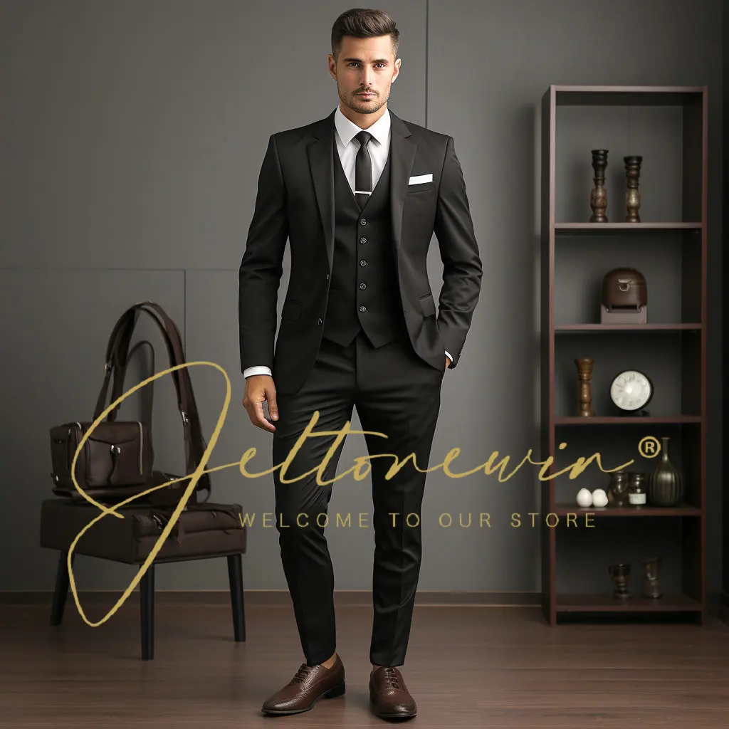 

Men Suit Wedding Blazer Royal Single Breasted Jacket Pants Vest Three Piece Costume Homme Slim Fit 2024 Terno Masculinos Complet