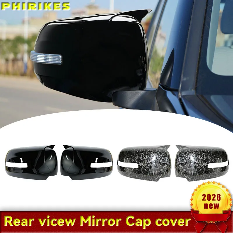 Glossy Black Car Side Rearview Mirror Decorate Cover Trim For Mitsu Pajero Sport 2009-2014 Exterior Accessories