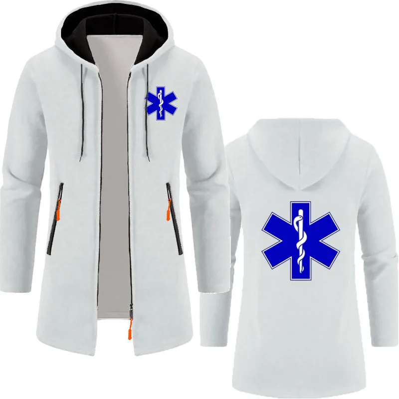 EMT Emergency Ambulance 2025 Men's long Hoodie New Fashion Zipper Hoodie Spring Autumn Jackets Casual Sweatshirts Sportswear