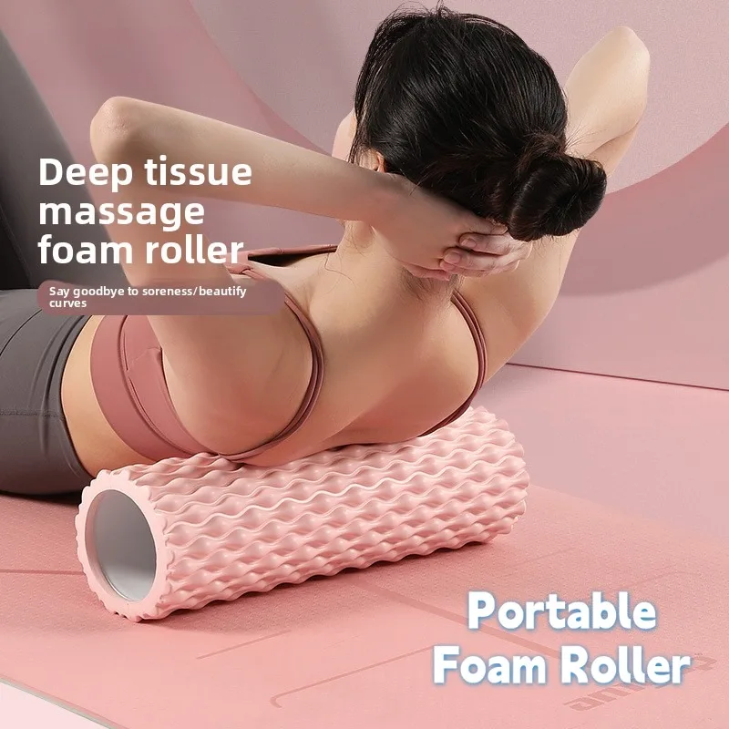 33x10cm Hollow EVA Foam Roller Water‑drop Texture Yoga Column Muscle Massage Roller Deep Tissue Release Fitness Pilates Tool