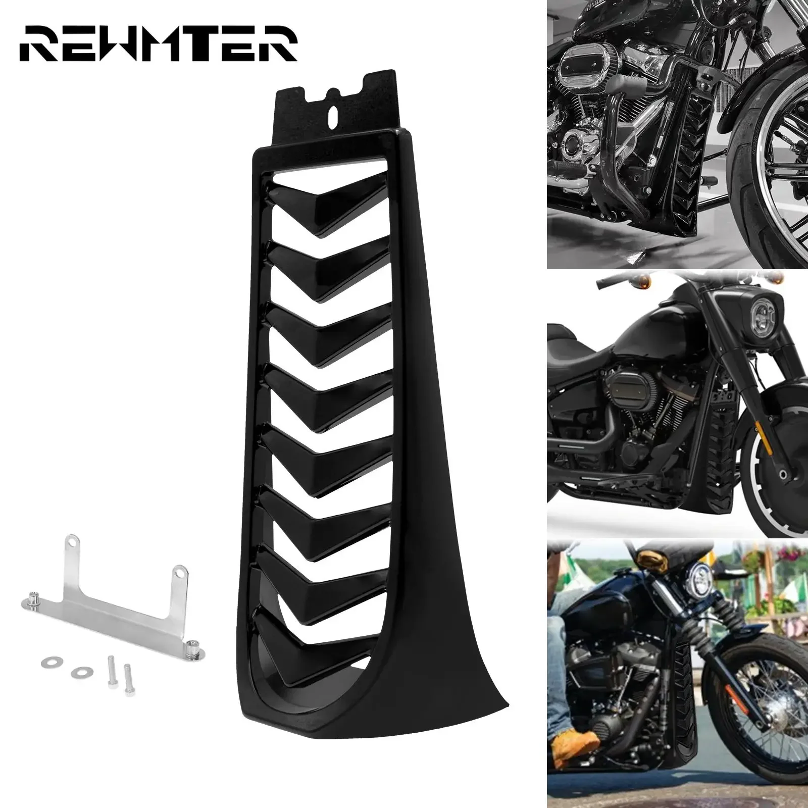 Motocykl czarny przedni dolny chłodnica podbródek owiewka Spoiler osłona ramy dla Harley Softail Street Fat Bob Breakout FXBR 2018-2023