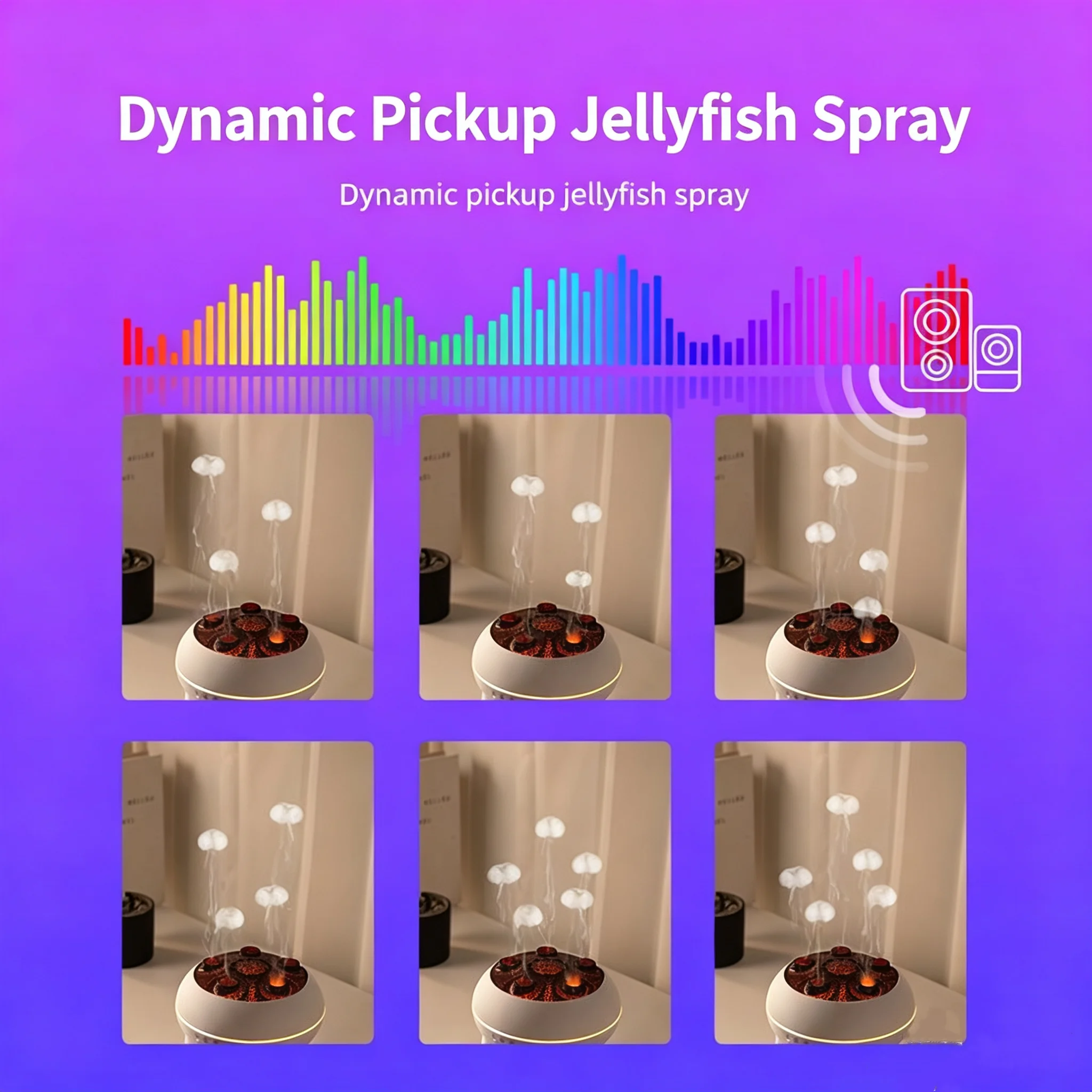 Home aromatherapy relaxing diffuser, smart touch switch, indoor humidifier with large mist output and colorful flame ring-blowing effect, suitable for rooms and yoga.