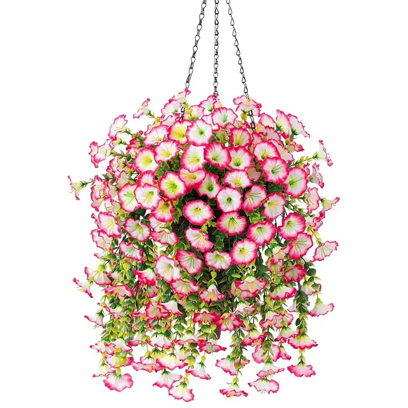 1/2pcs Artificial Fake Hanging Plants Flowers Faux Silk Morning Glory Long Vines for Home Garden Porch Patio Plant Outdoor Decor image 6