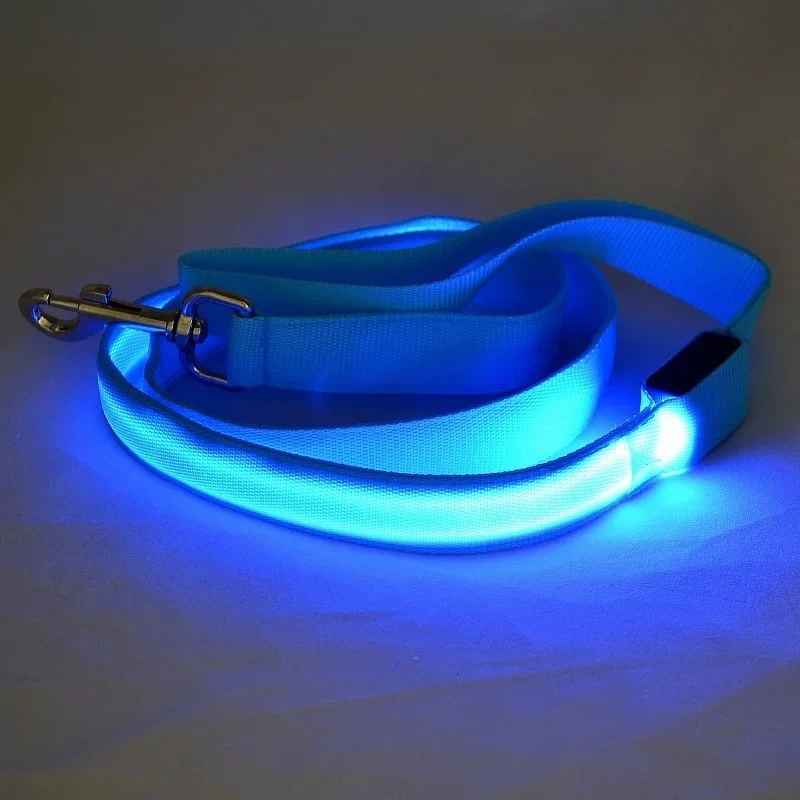 Led Dog Leash Rope With Light Luminous Lead Leash For Dog Safety Flashing Glowing Collar Harness Accessories Honden Lichtband