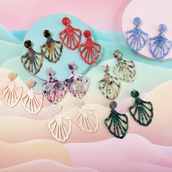 New Fashion Dangle Earring Colorful Acetate jewelry Shell Tortoiseshell Women's earrings Flamenco Dancers Accessories Wholesale