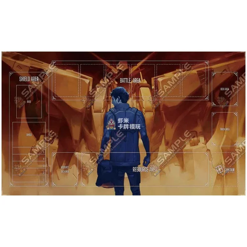 البدلة المتنقلة جاندام هاثاواي سلسلة TCG 600X350mm لاعب واحد بطاقة المعركة Playmat أنيمي الكرتون المبارزة طبق المطاط الجدول وسادة #3