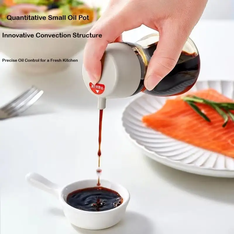 190ML Clear Glass Bottle For Sauces/Oils With A Tight-Fitting Lid Allows For Controlled Dispensing Glass Soy Sauce Seasoning Can